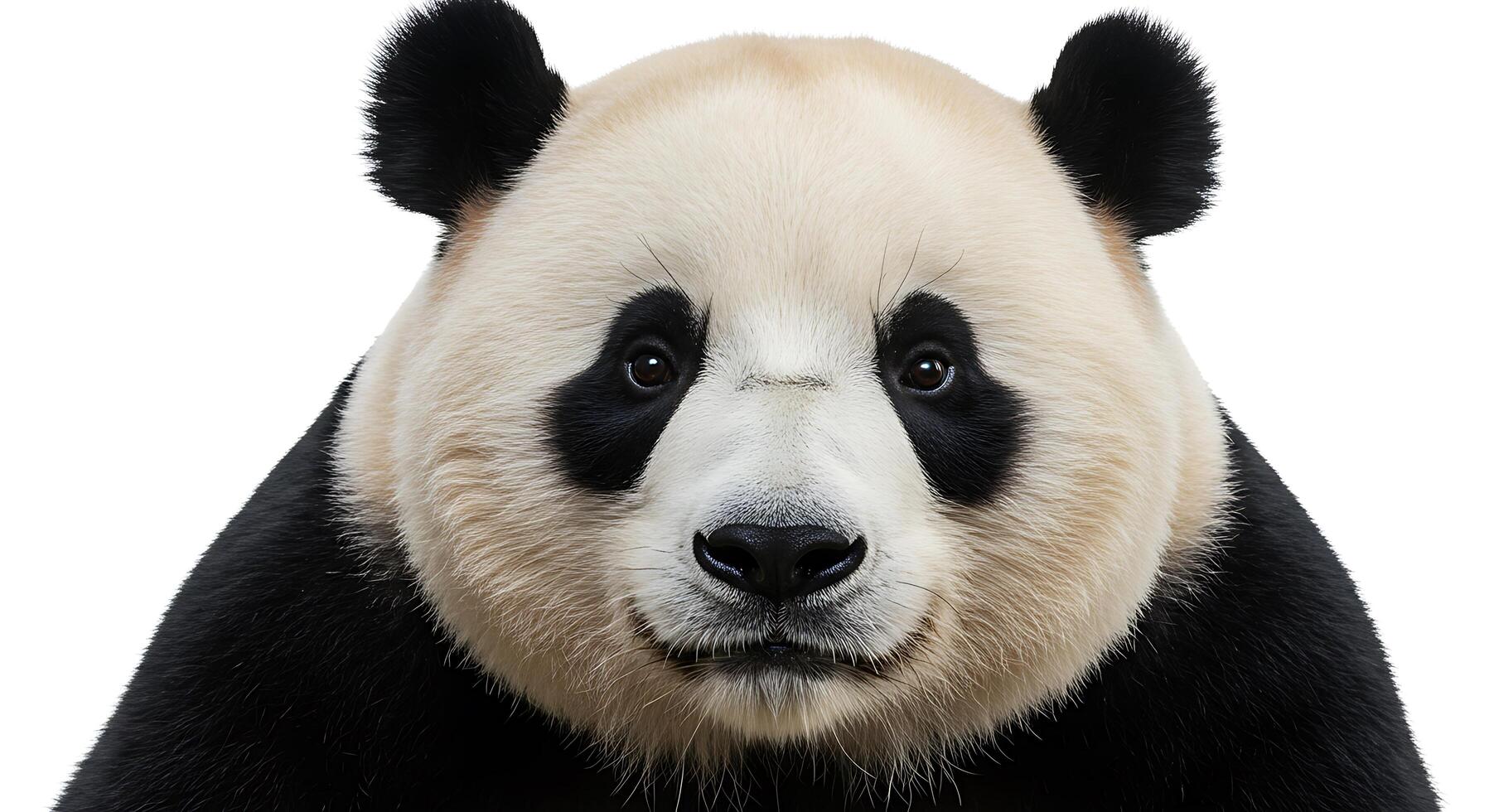 A panda bear is looking at the camera photo