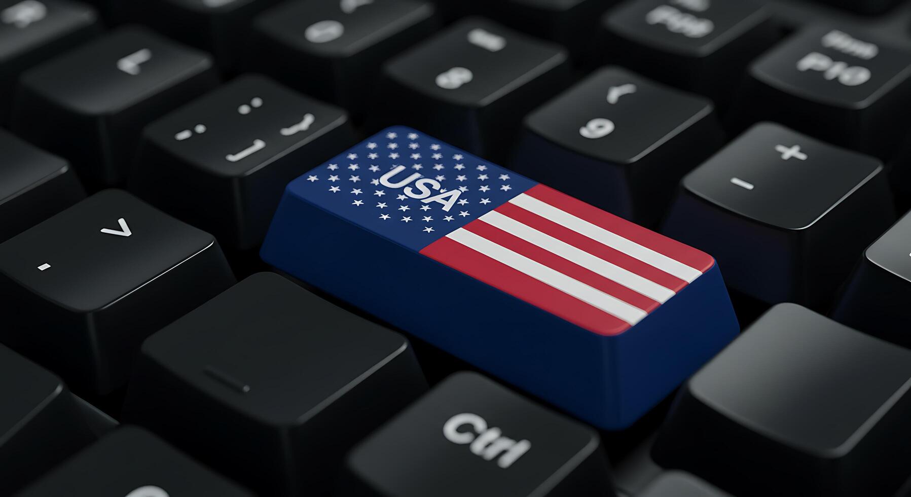 Usa flag on keyboard photo