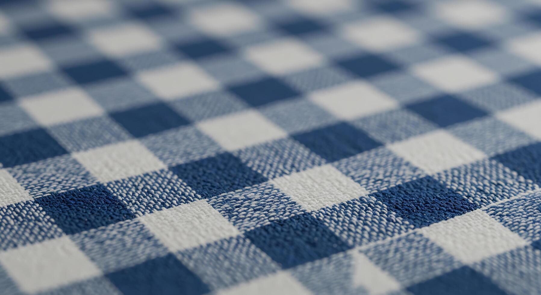 A blue and white checkered tablecloth photo