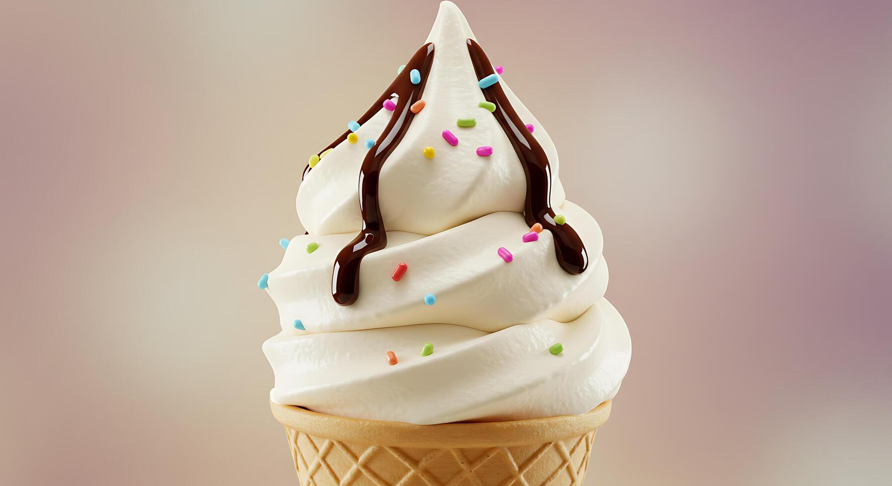 Ice cream with sprinkles on top photo