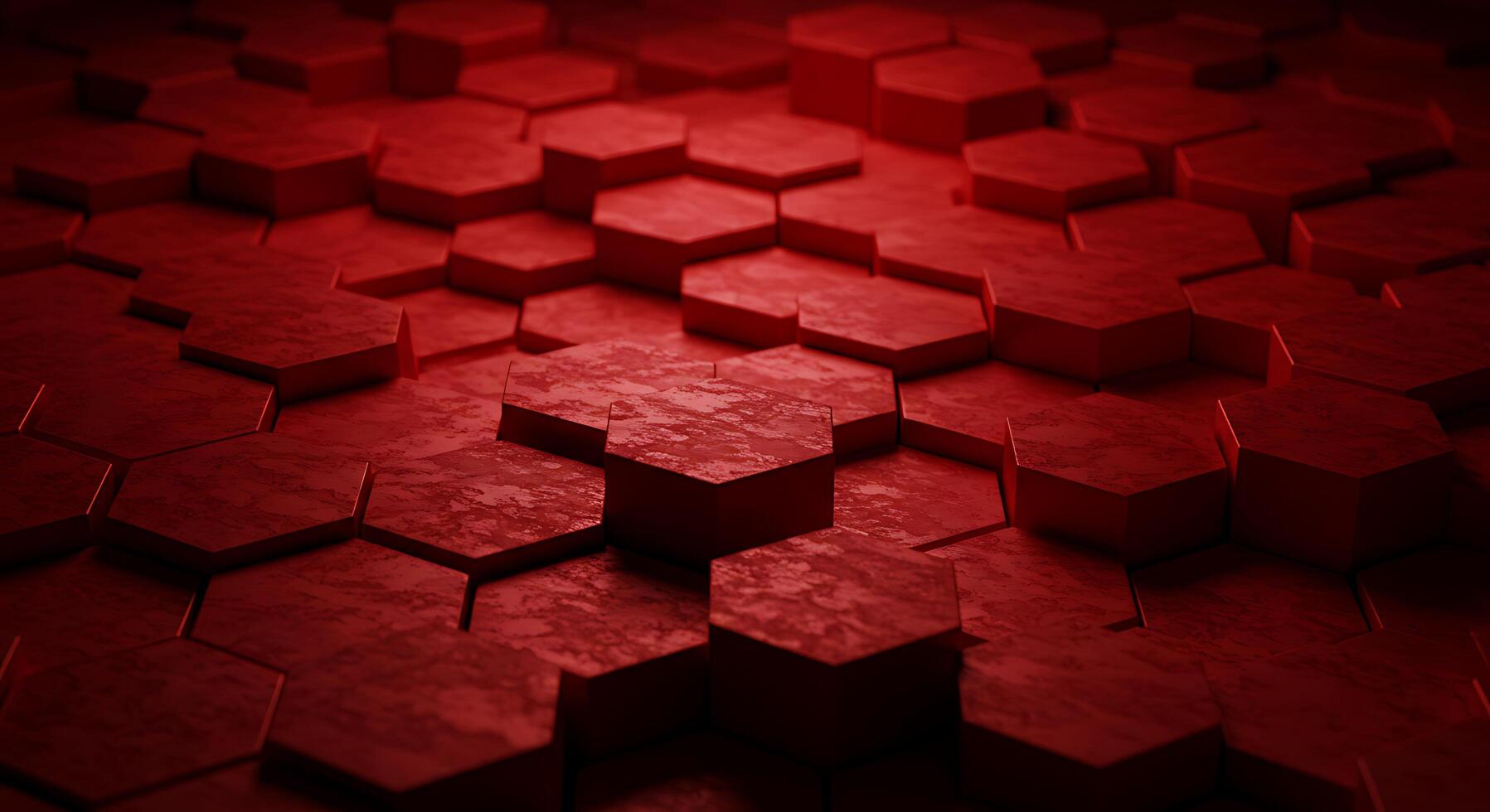 A red background with many hexagonal shapes photo