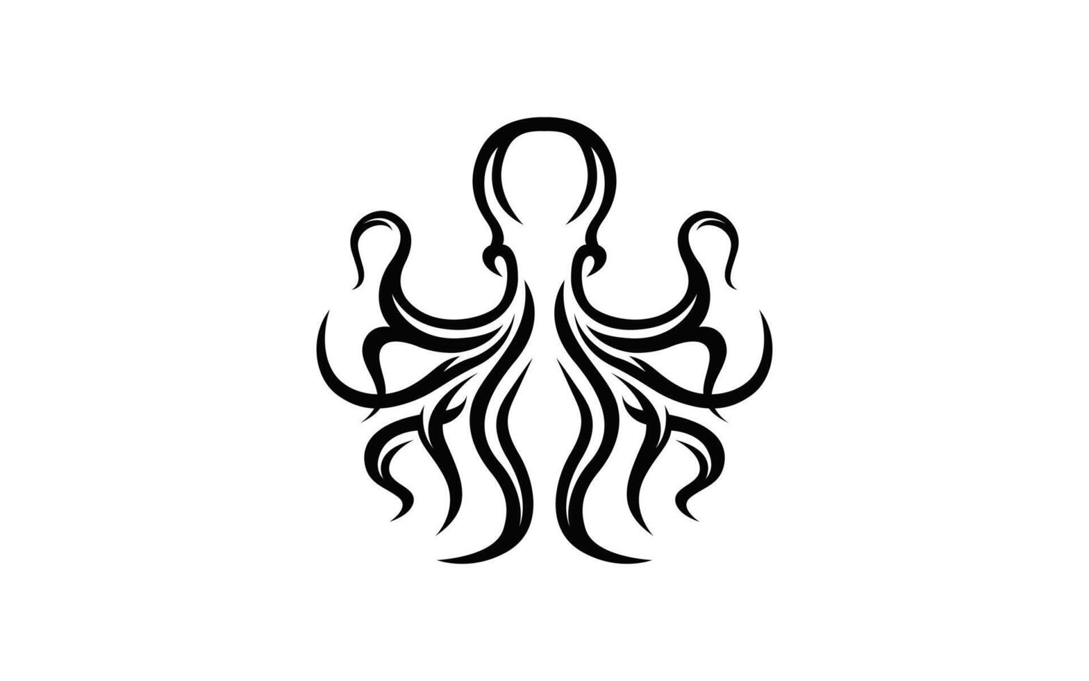 Elegant Octopus Outline Silhouette for Marine Art and Ocean Inspired Decorations vector