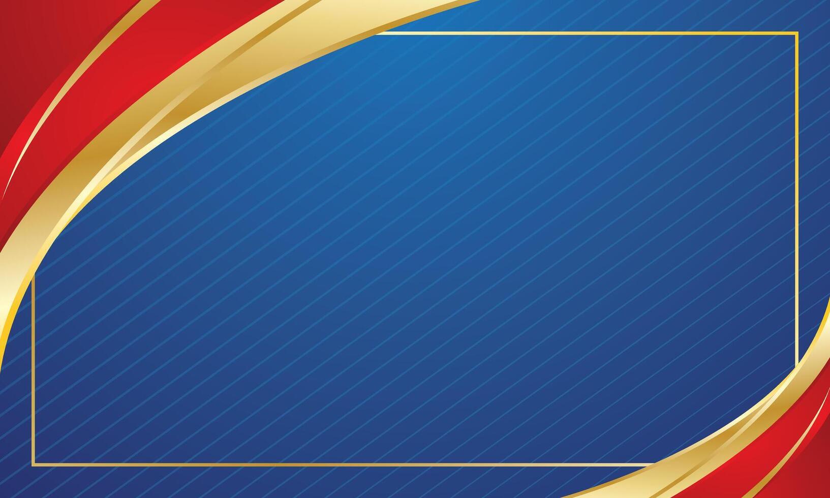 Blue red gold curve background for luxury certificate vector