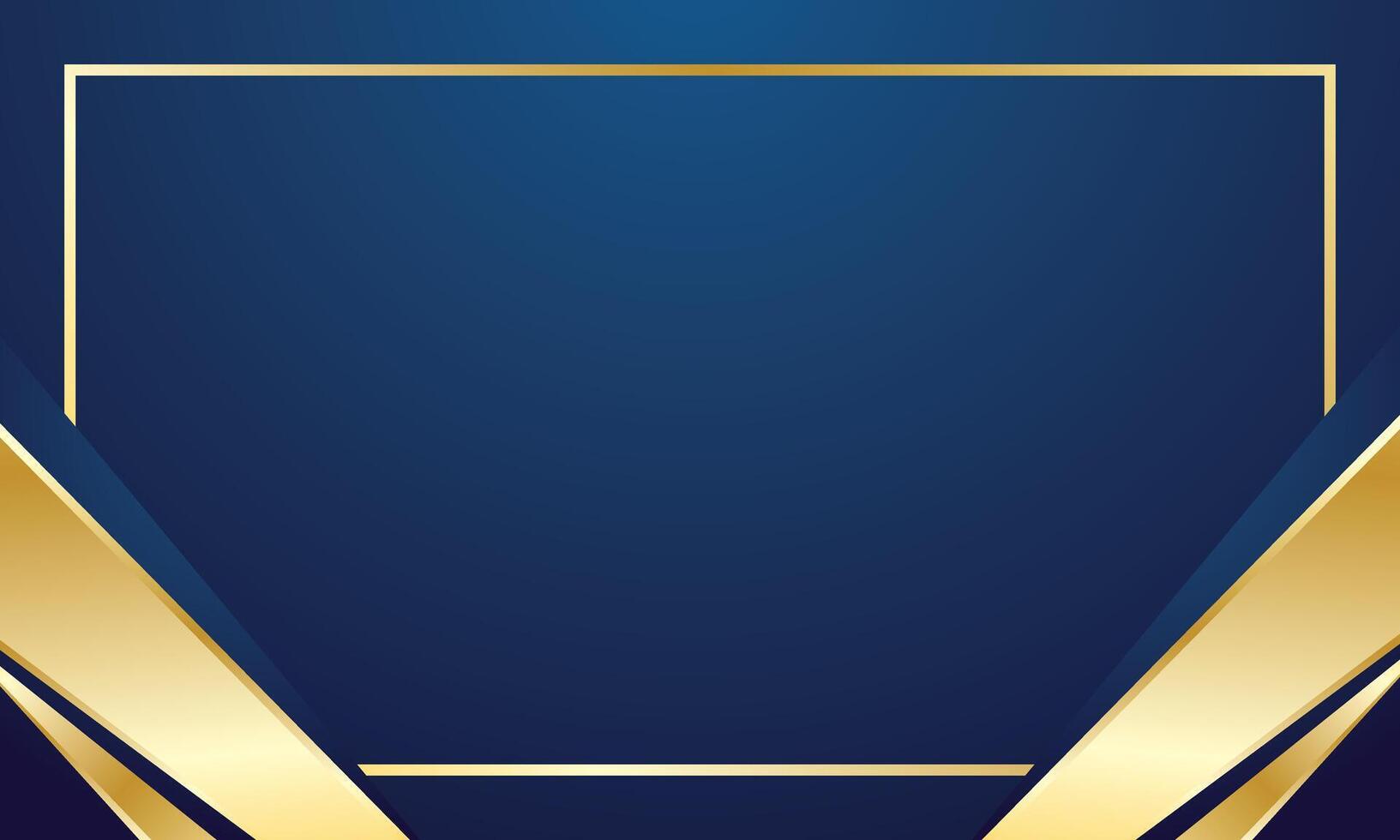 Elegant blue and gold geometric certificate background vector