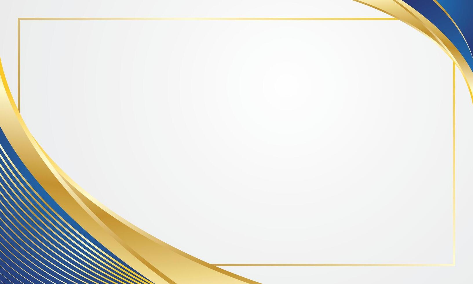 Blue and gold curve on luxury background design vector