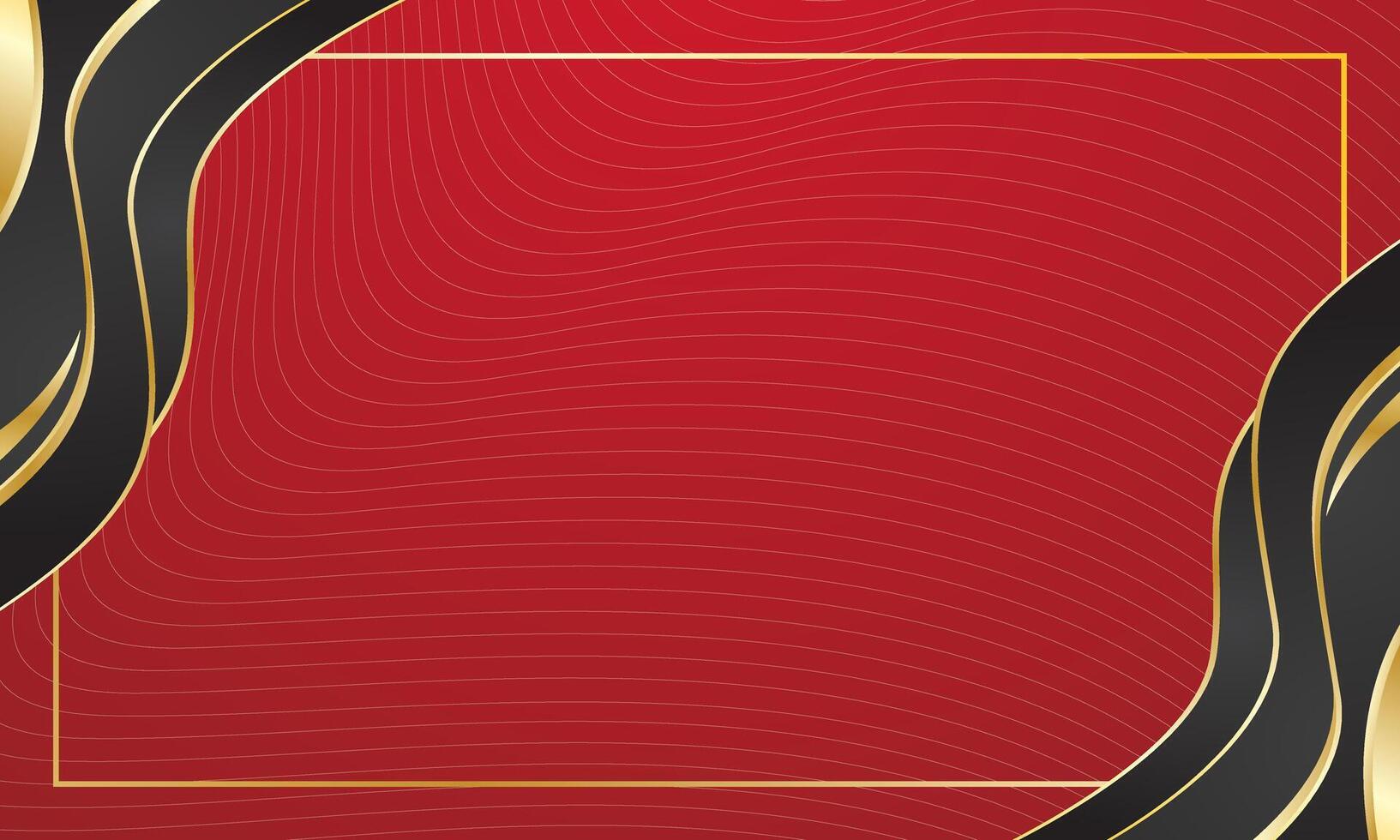 Red background with black gold waves for luxury certificate vector