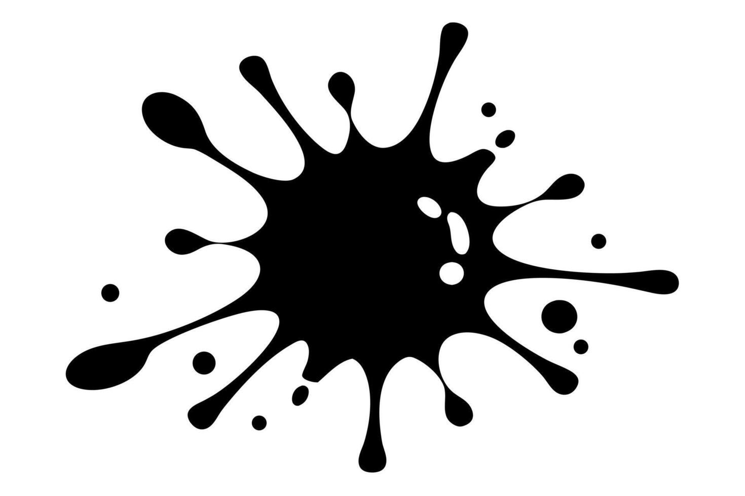 Black ink splatter splash liquid vector