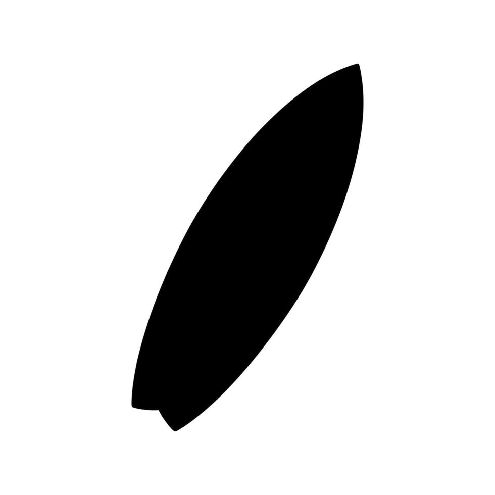 Black surfboard silhouette on white water sport surfing vector