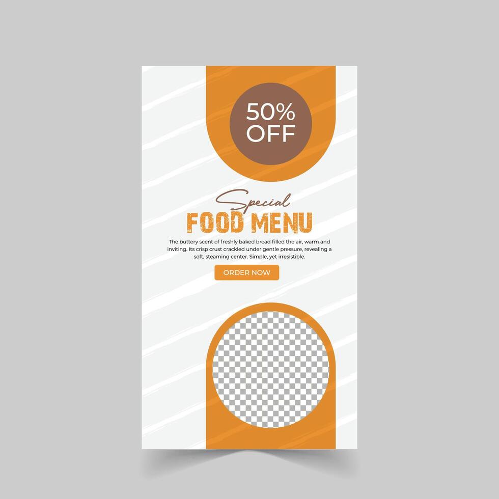 Delicious Food Menu Instagram Story Layout Ideal for Restaurant, Bistro, or Fast Food Marketing vector