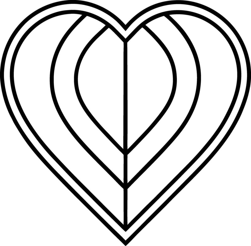 Heart shaped coloring pages vector