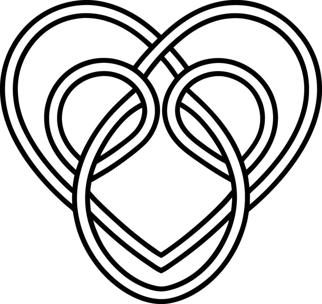 Heart with two knots in it vector