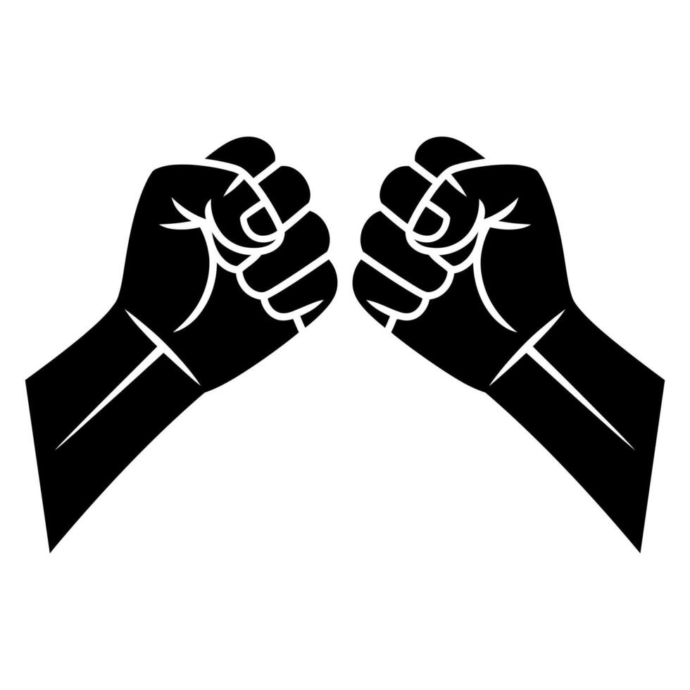 Black fists raised in solidarity raised fists protest vector