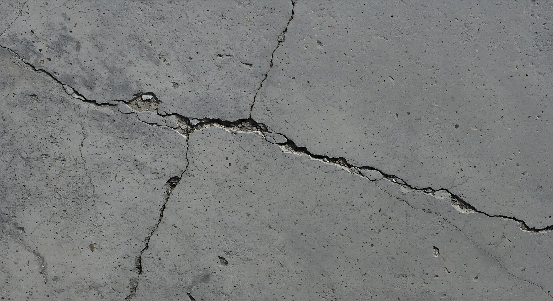 A close up of a crack in a concrete wall photo
