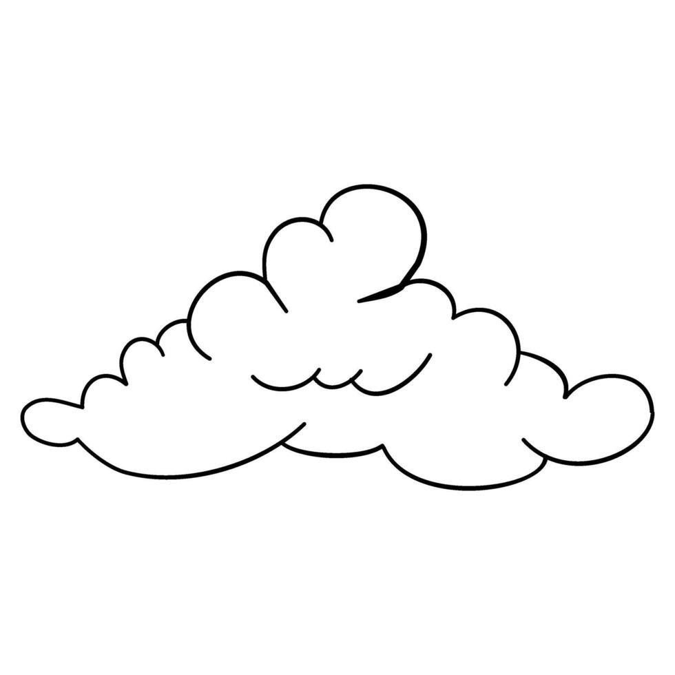 Hand drawn cloud Cloudscape drawing. cloud Simple outline scribble draw vector
