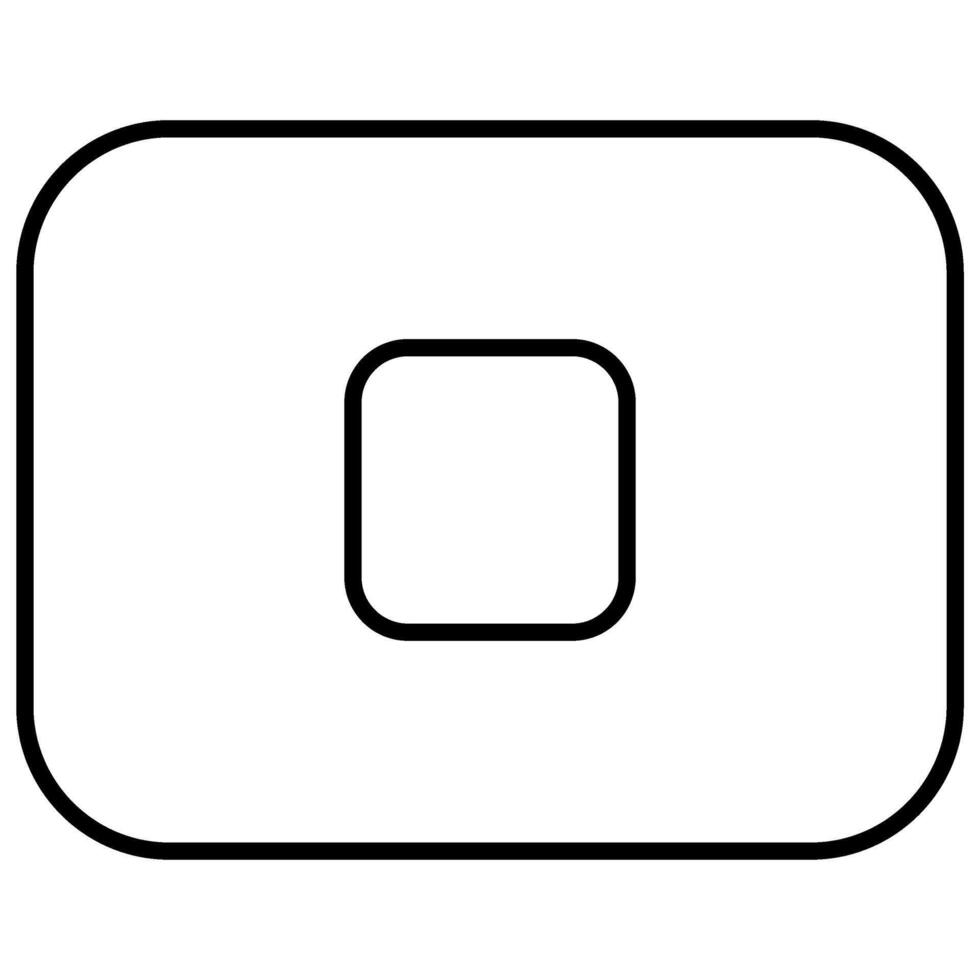 Stop Button thinline icon, , pixel perfect, illustrator file. User interface outline style icons. suitable for the needs of your creative project vector