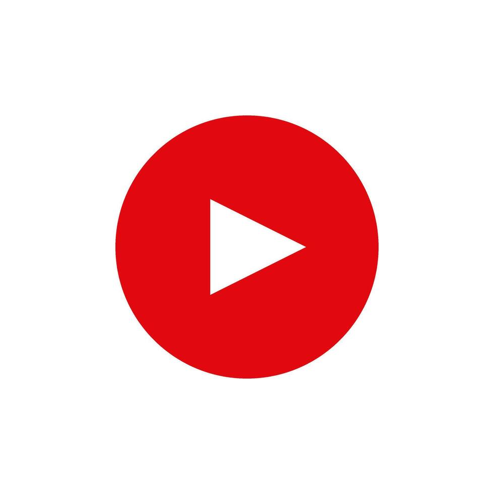 Red Play Button Icon vector