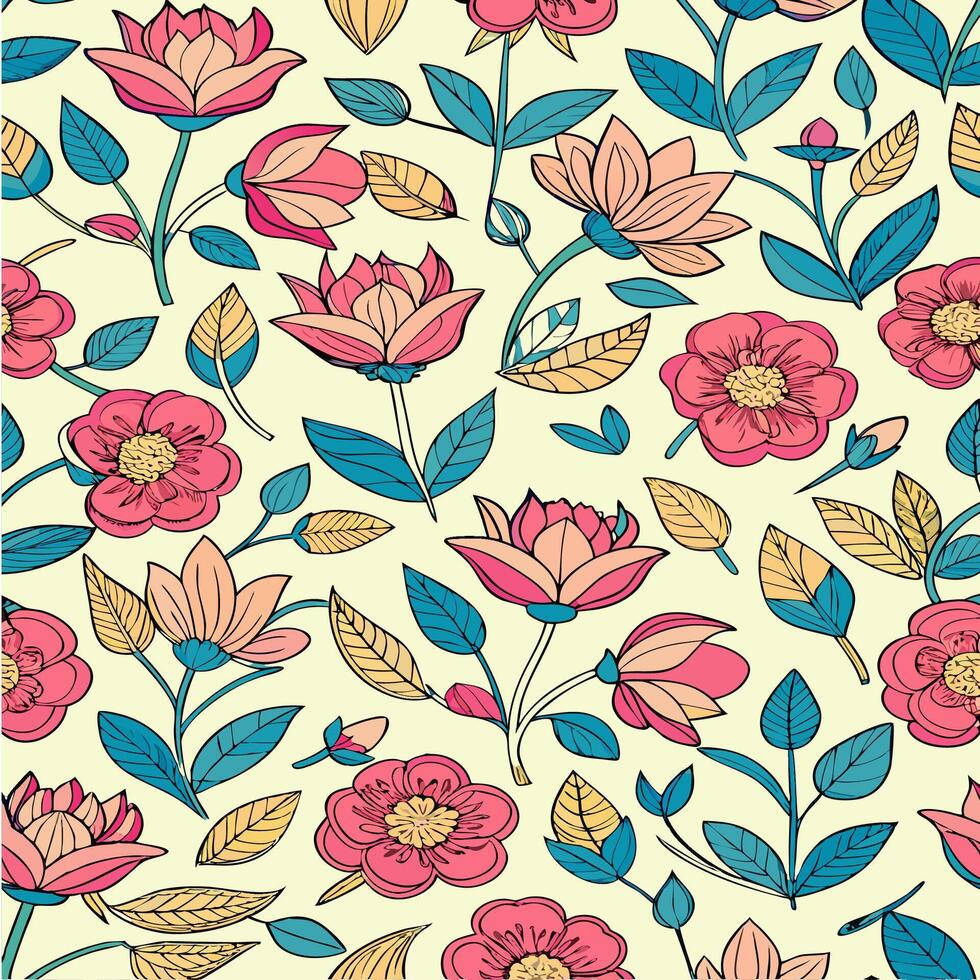 Little floral repeat pattern for fabrics vector