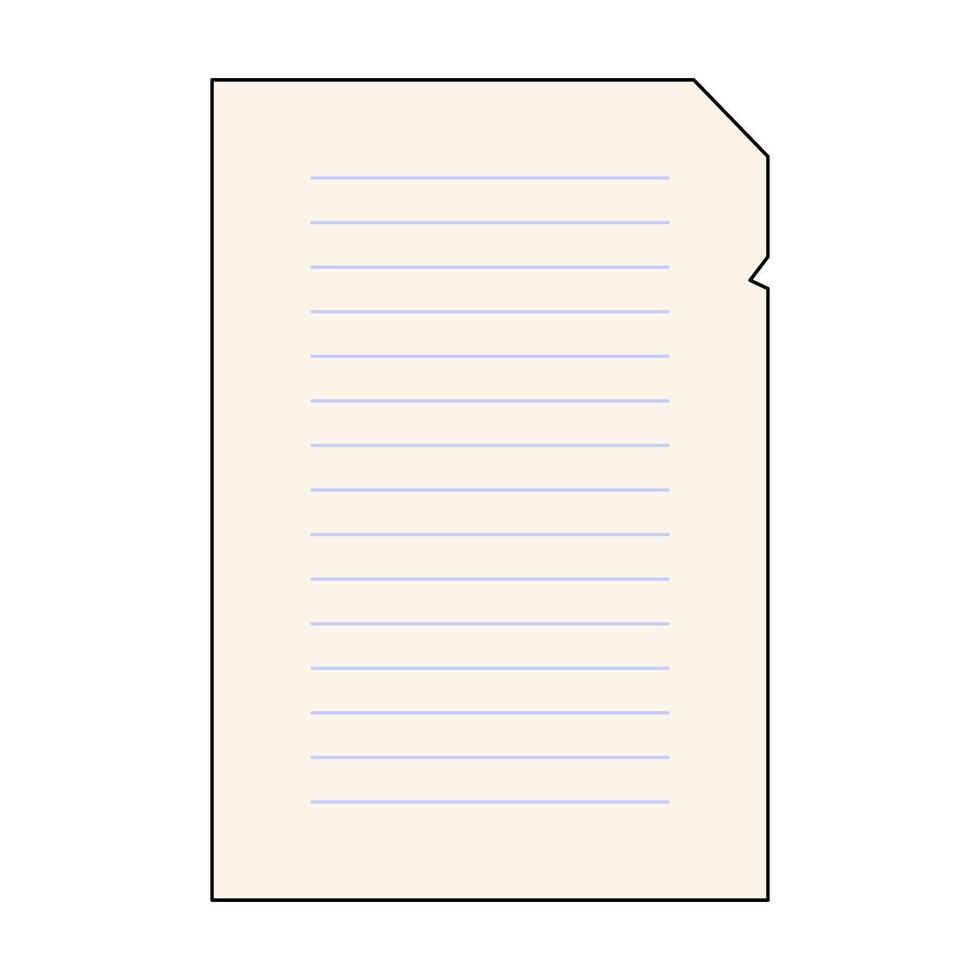 Illustration of Lined Sheet of Paper vector