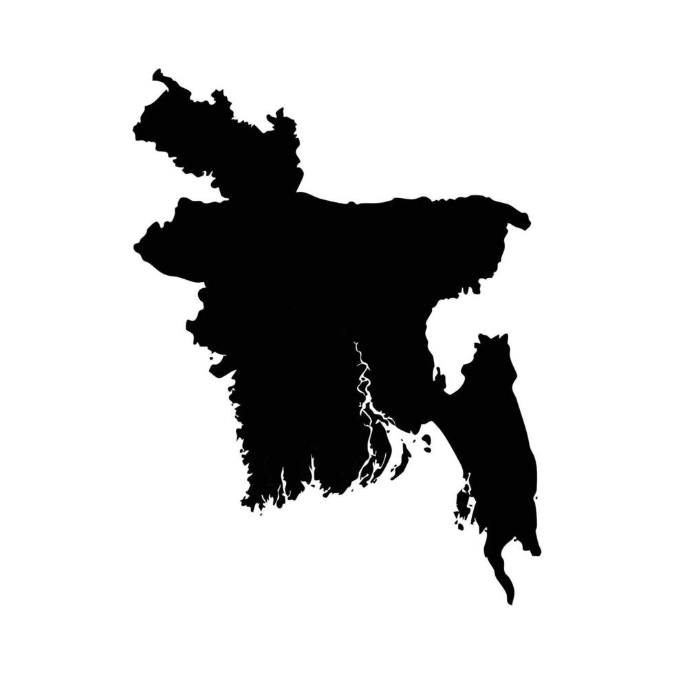 Map of Bangladesh with Geographic Borders and Regions for Educational Use vector