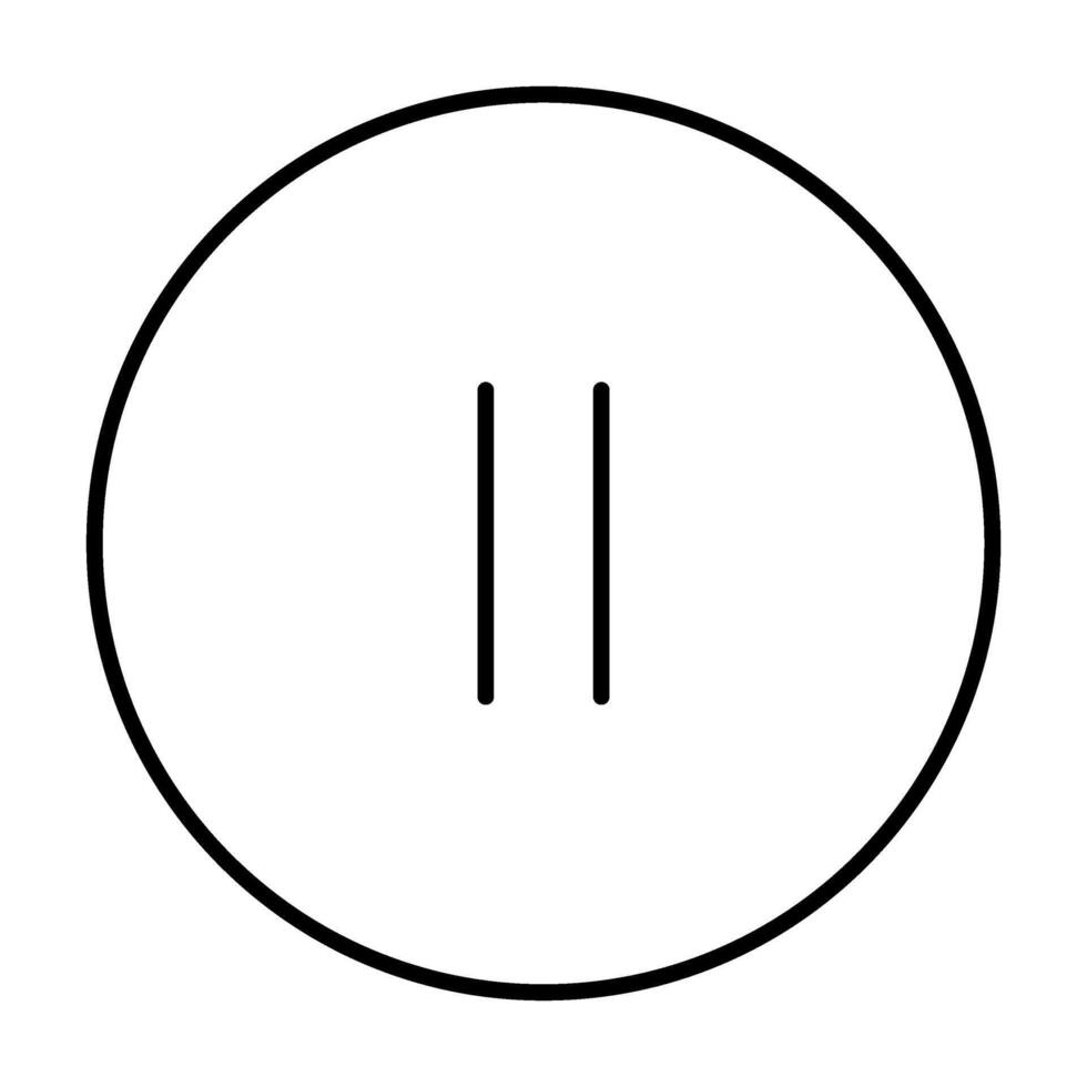 Pause line icon. illustration. stop icon vector