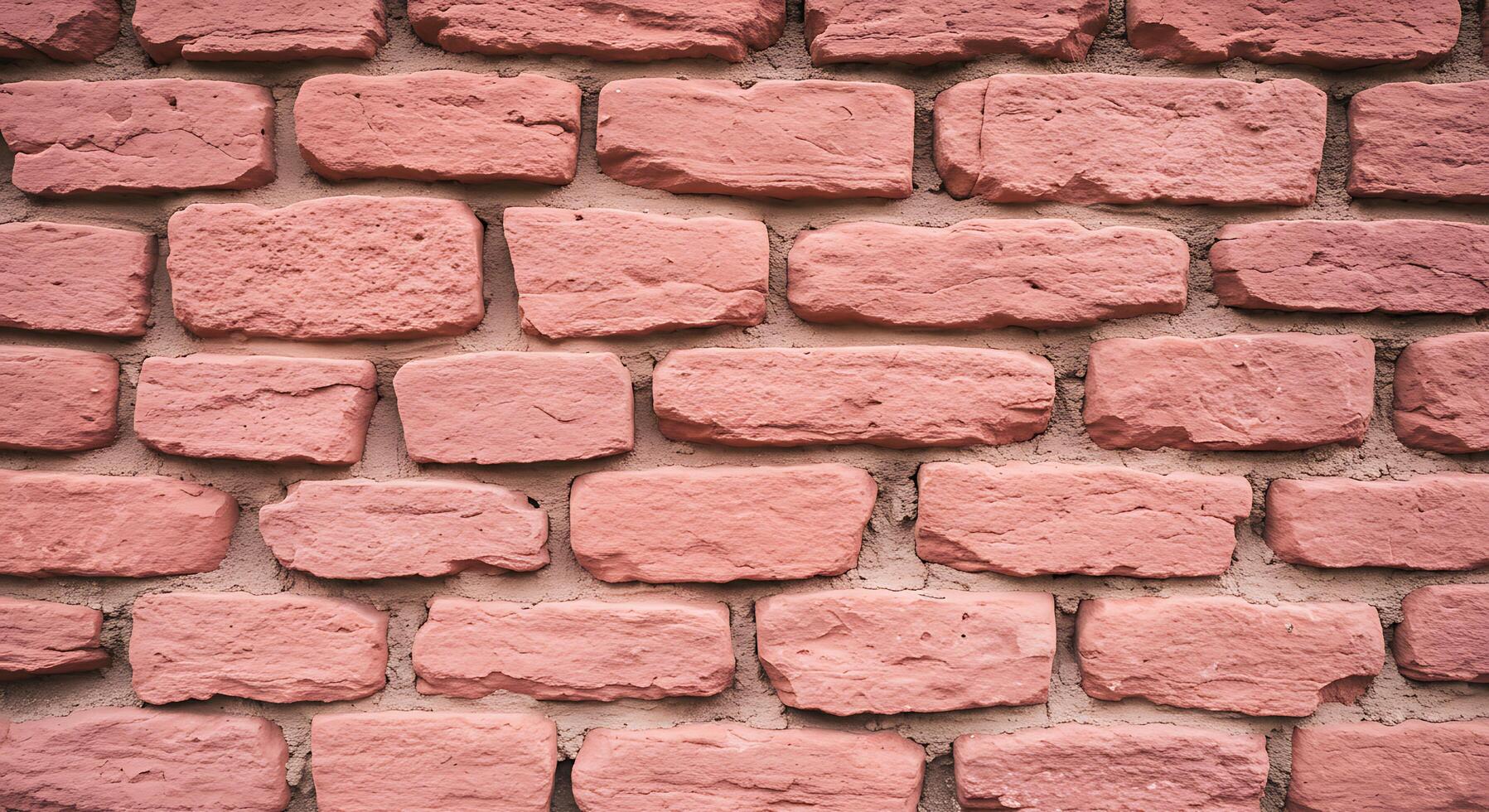 A close up of a brick wall with pink bricks photo