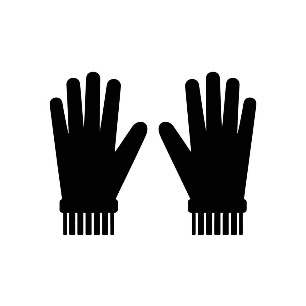 Two black gloves on a white background vector