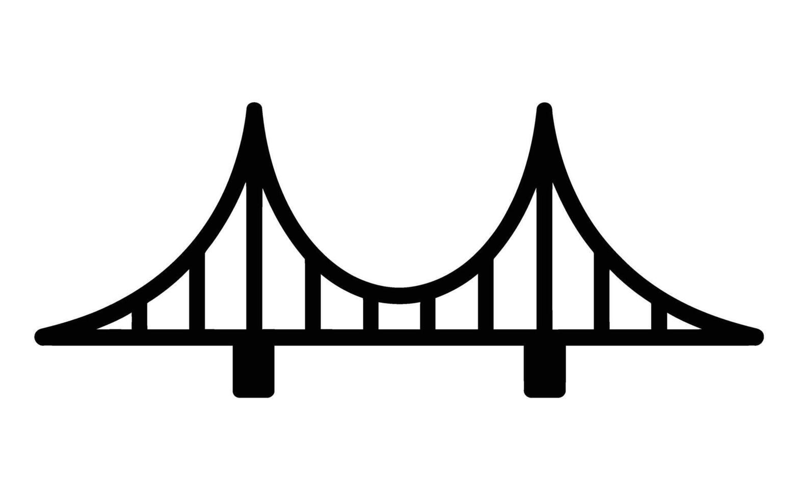 A black and white illustration of a bridge vector