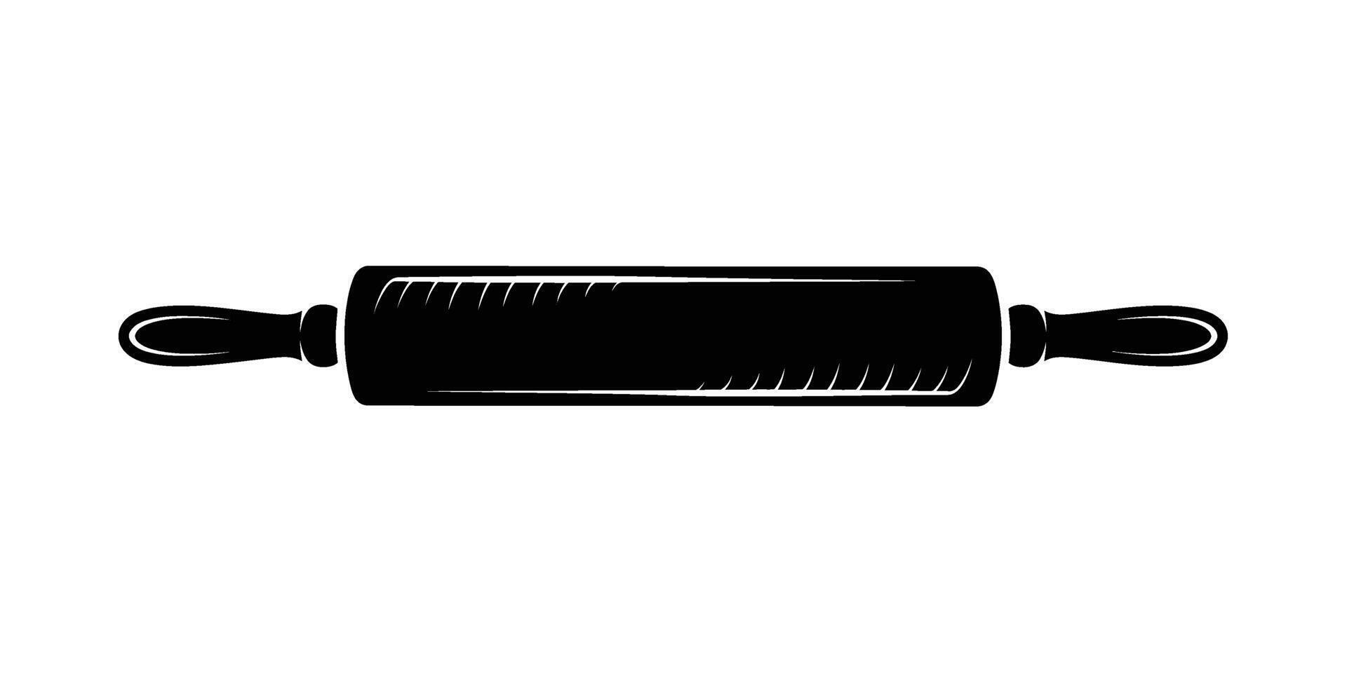 A black and white rolling pin icon on a white background vector