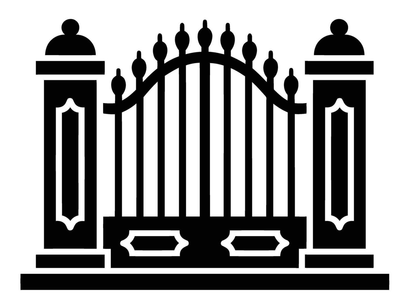 Gated entrance gate icon illustration vector