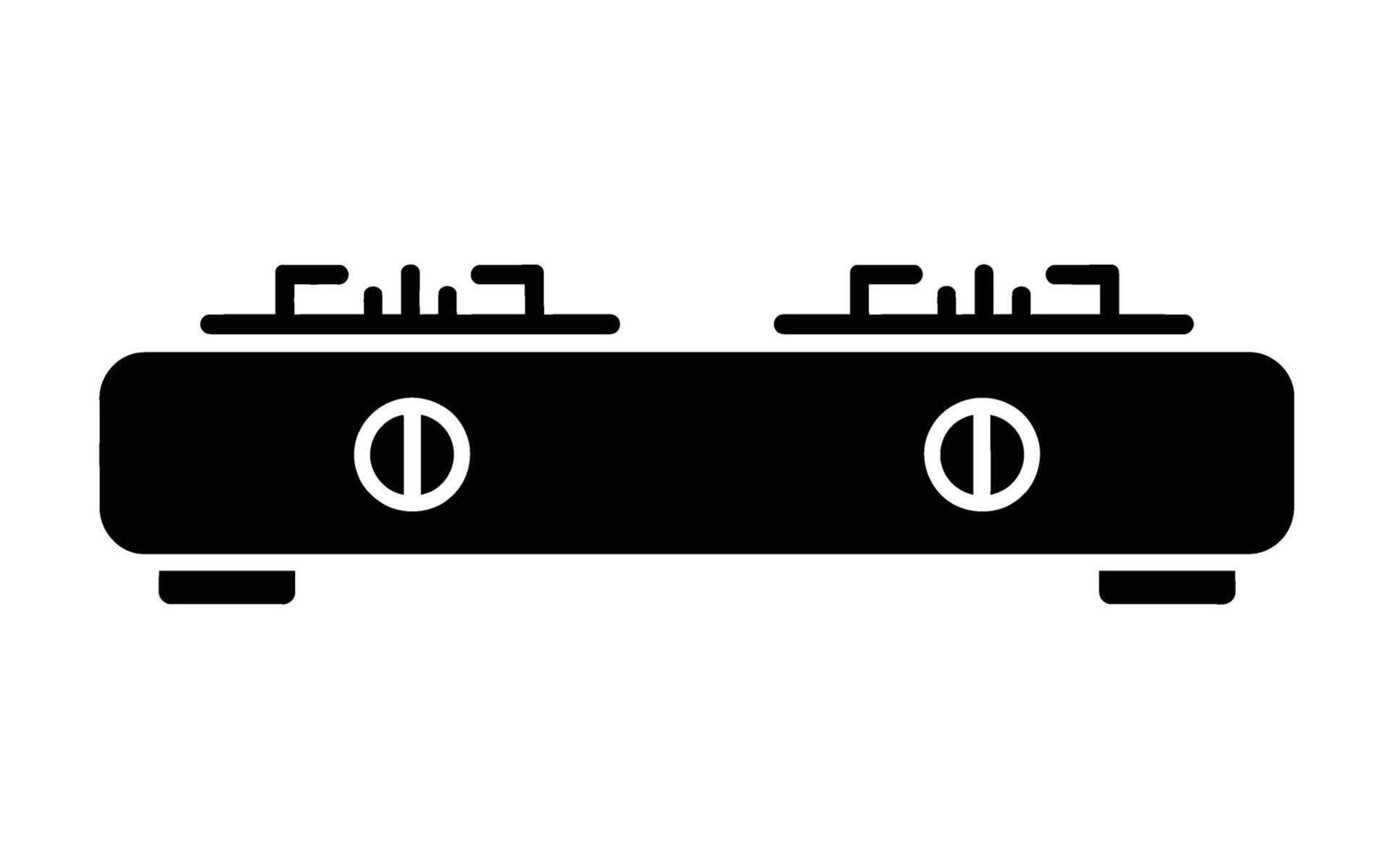 A black and white image of a gas stove vector