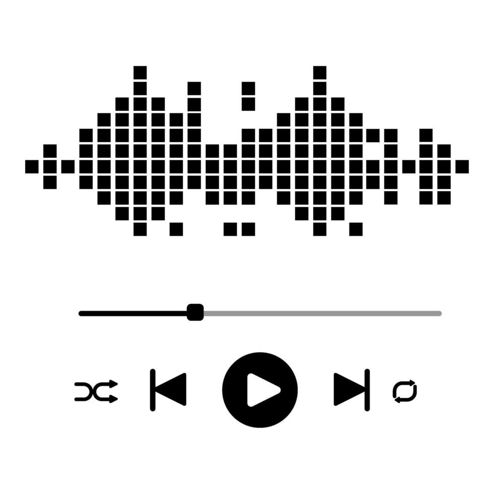 play bar template with button play or pause and timelime. Music player bar, audio interface template illustration. stock illustration vector