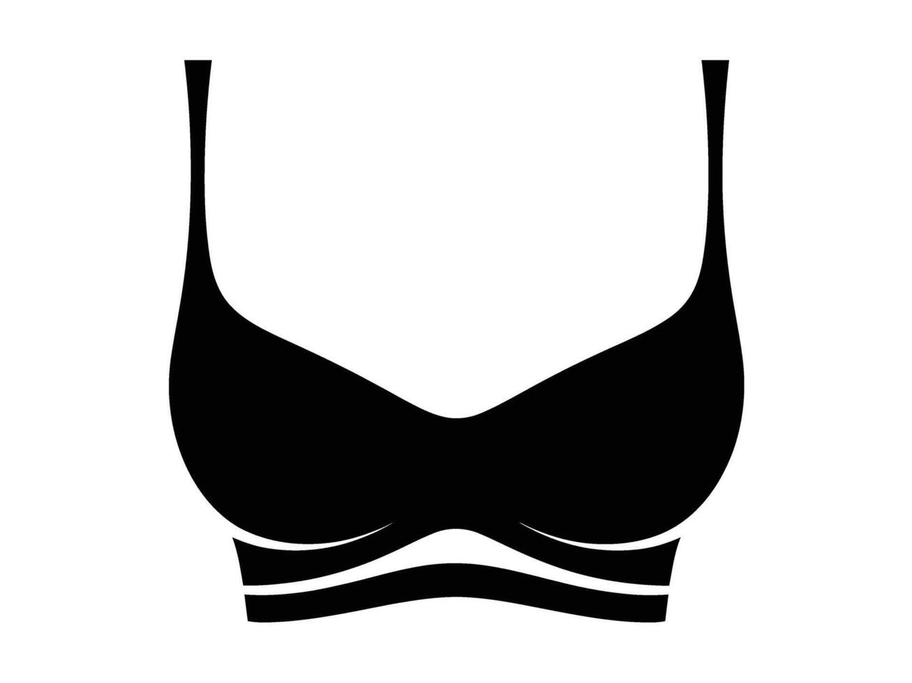 A black and white bra top silhouette vector