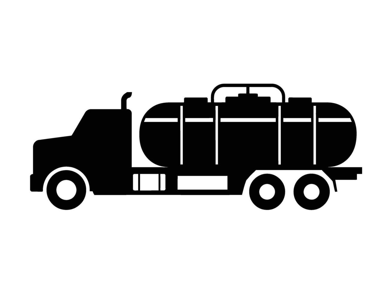 A black and white illustration of a tanker truck vector