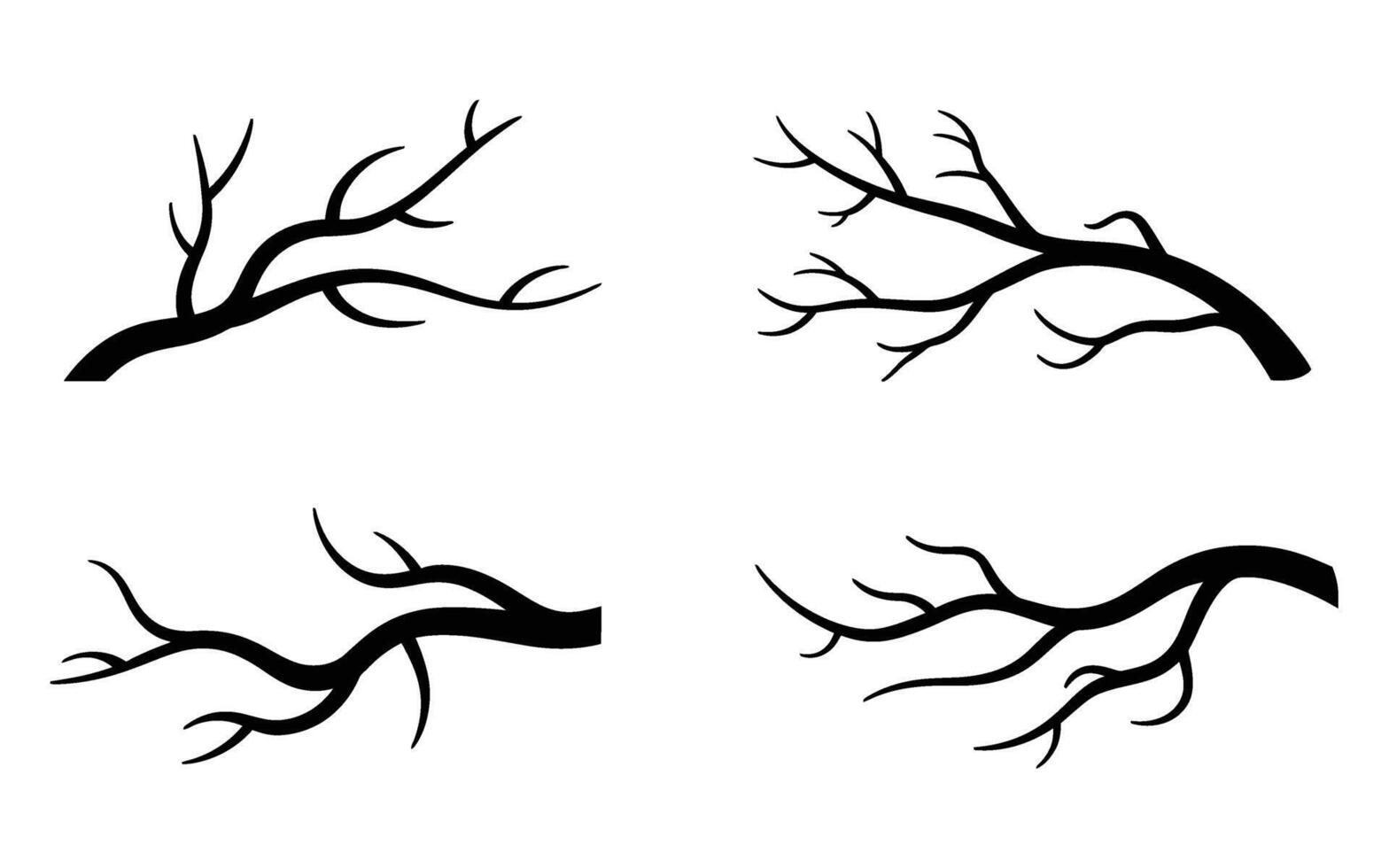 Tree branches silhouette vector