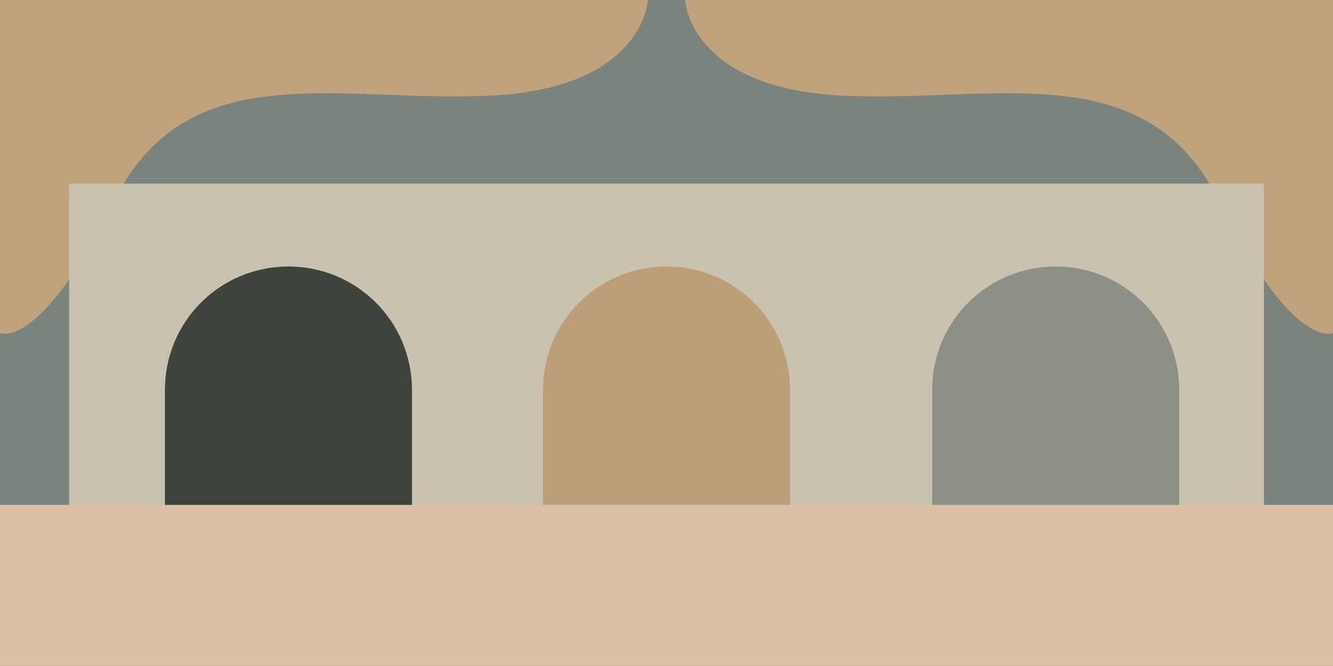 Simple Illustration Design of Three Gates With Neutral Colors vector