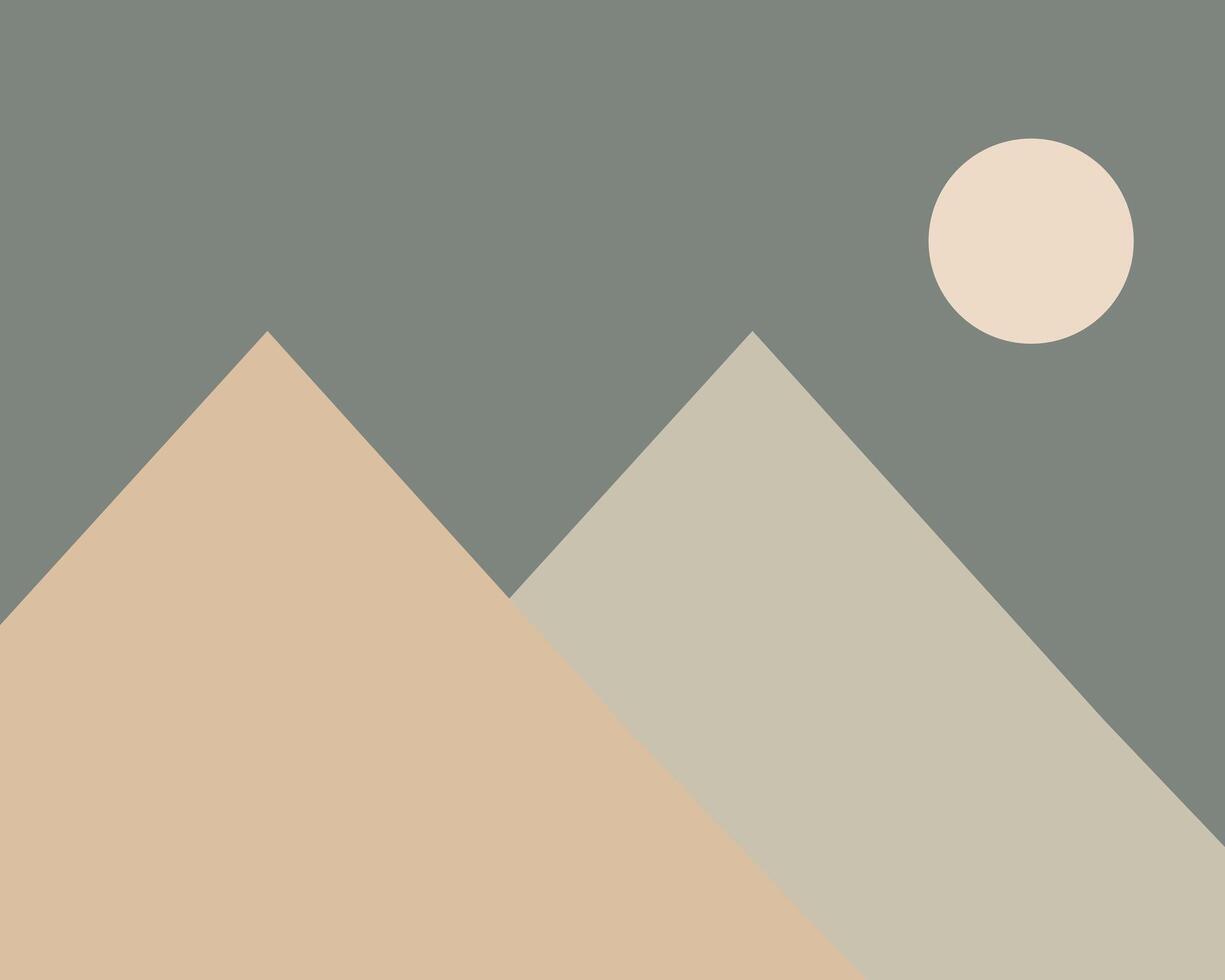 Simple Illustration Design of Two Mountains with the Sun Above Them vector