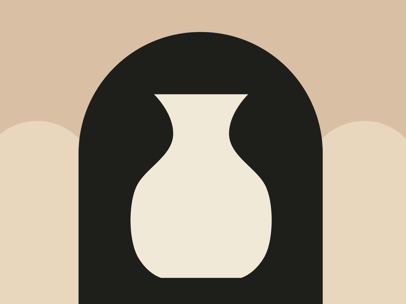 Illustration of a Flower Pot with Neutral Colors vector
