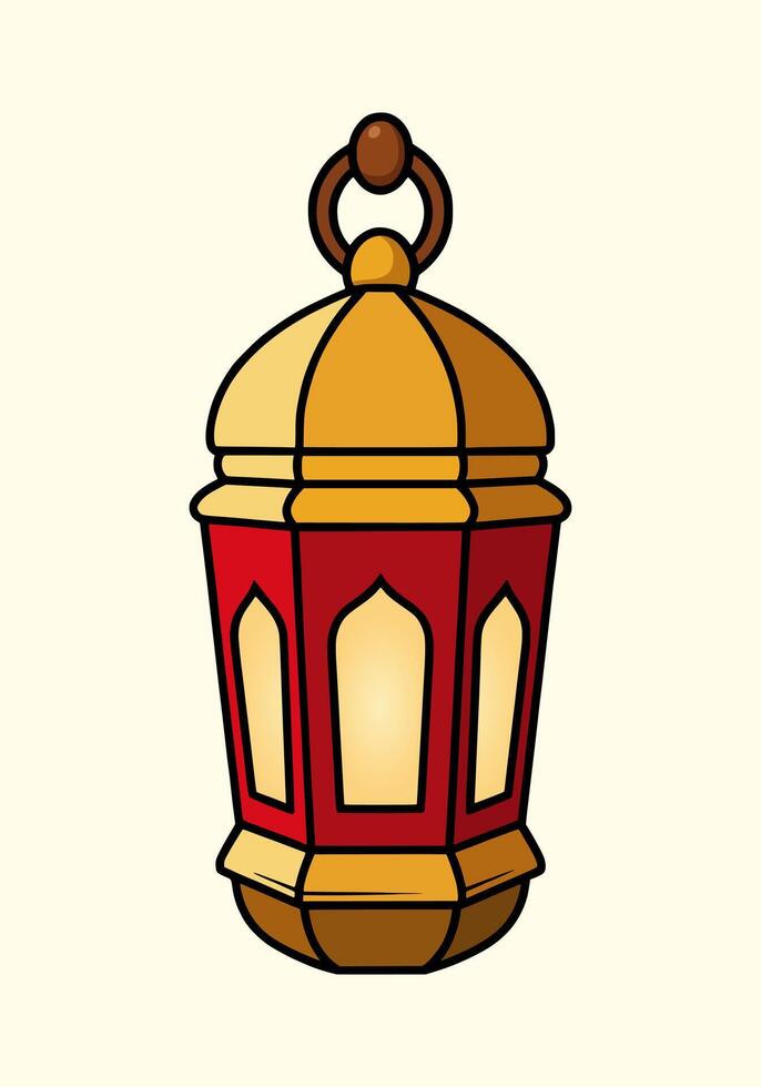 Lantern Lamp Illustration Design vector