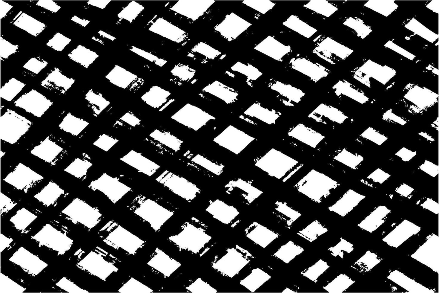 Grungy Diagonal Checkered Grid Pattern in Black and White for Modern Designs vector