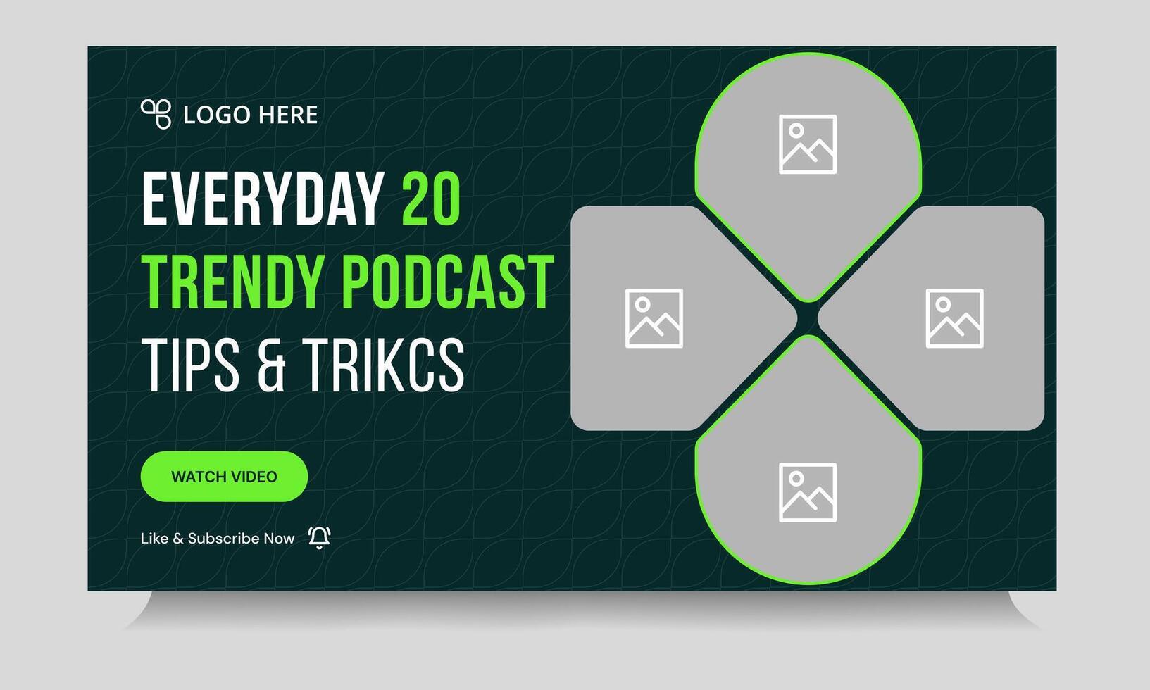 Best podcast thumbnail banner design, podcast sound tips and trick cover banner design, fully customizable eps 10 file format vector