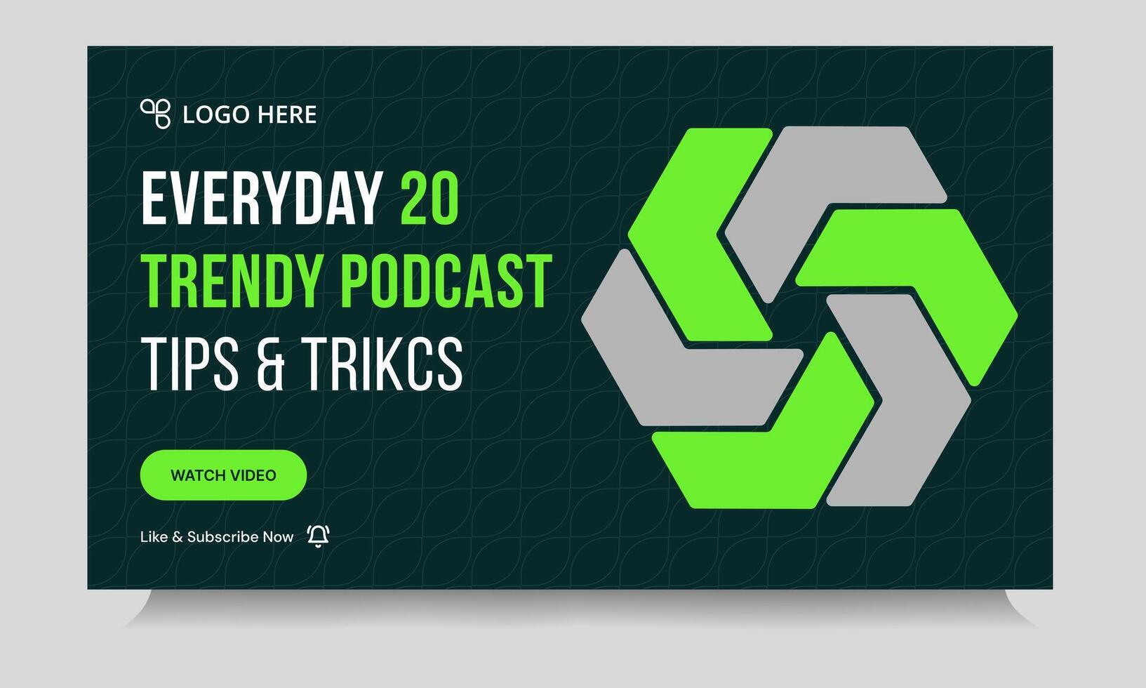 Customizable podcast thumbnail banner design, podcast sound tips and trick cover banner design, fully customizable eps 10 file format vector