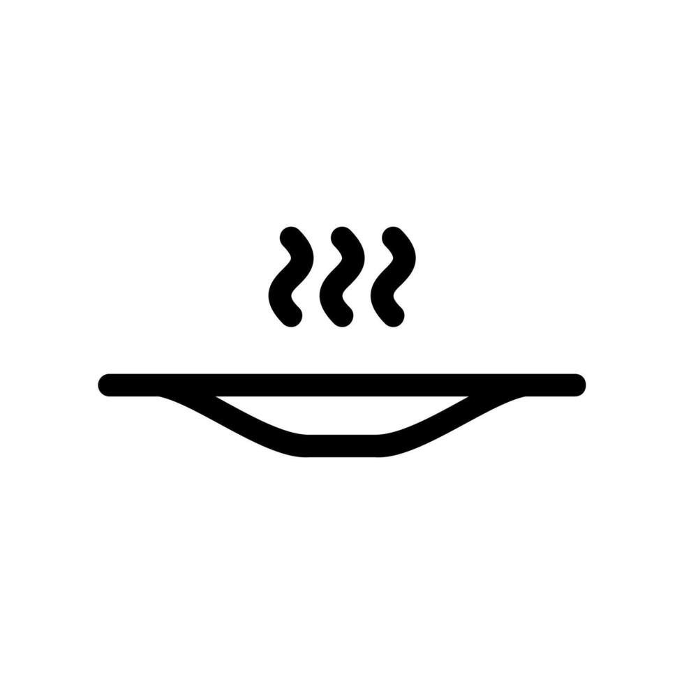 Minimalist Black Icon of a Hot Soup Bowl with Wavy Steam Lines vector