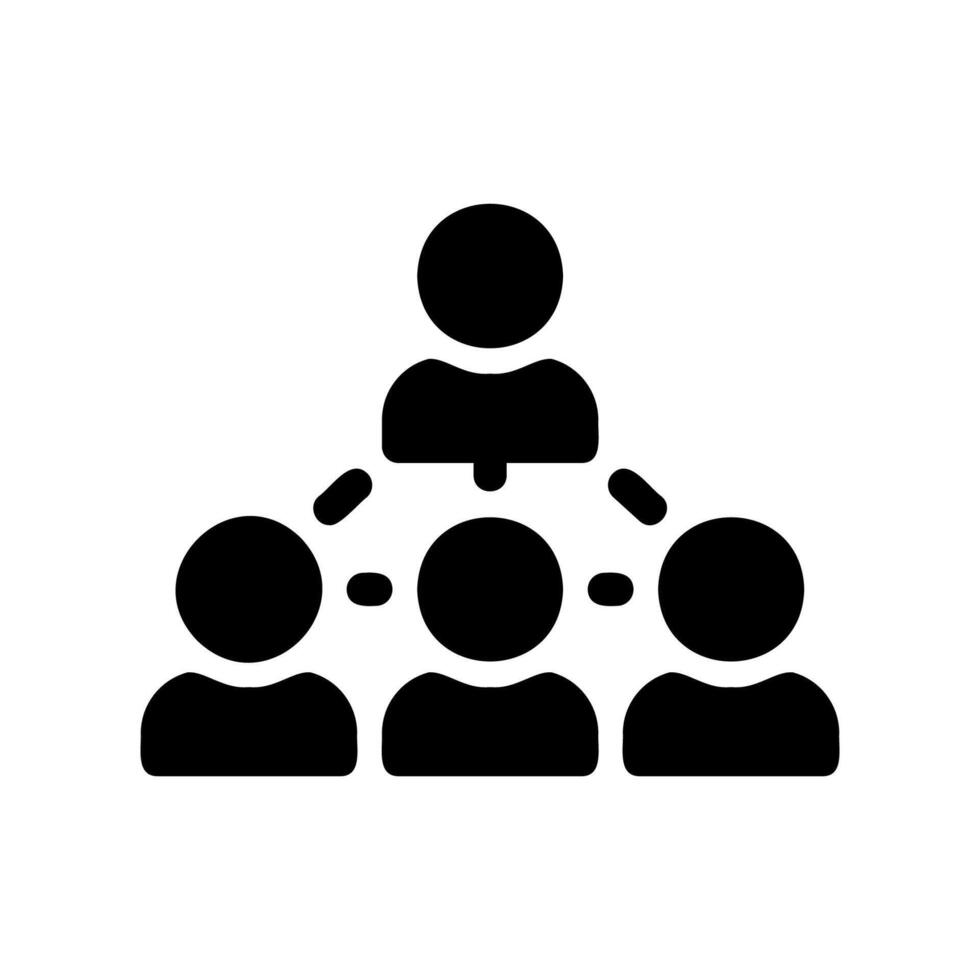 Organizational hierarchy chart showing a structured team pyramid vector