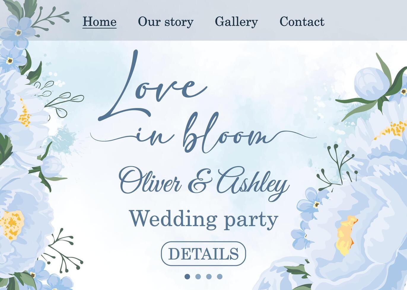 Wedding invitation design for Oliver and Ashley. vector