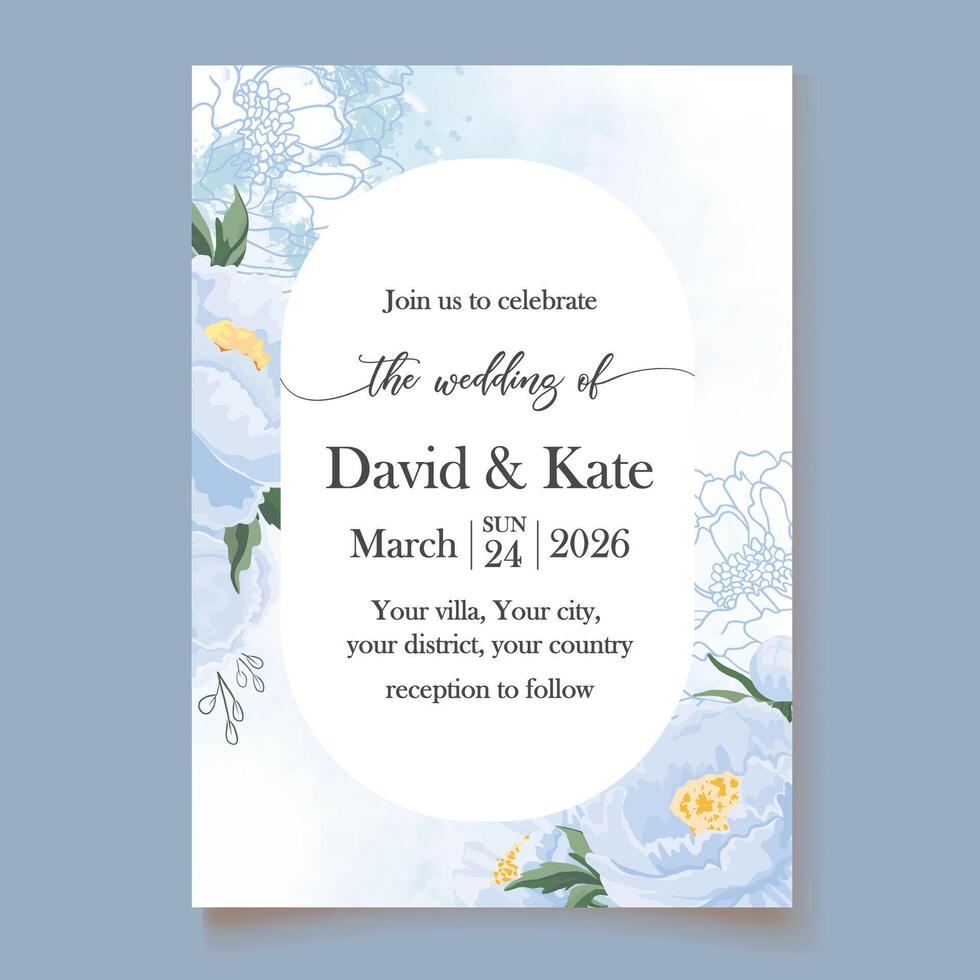 Wedding invitation for David and Kate vector