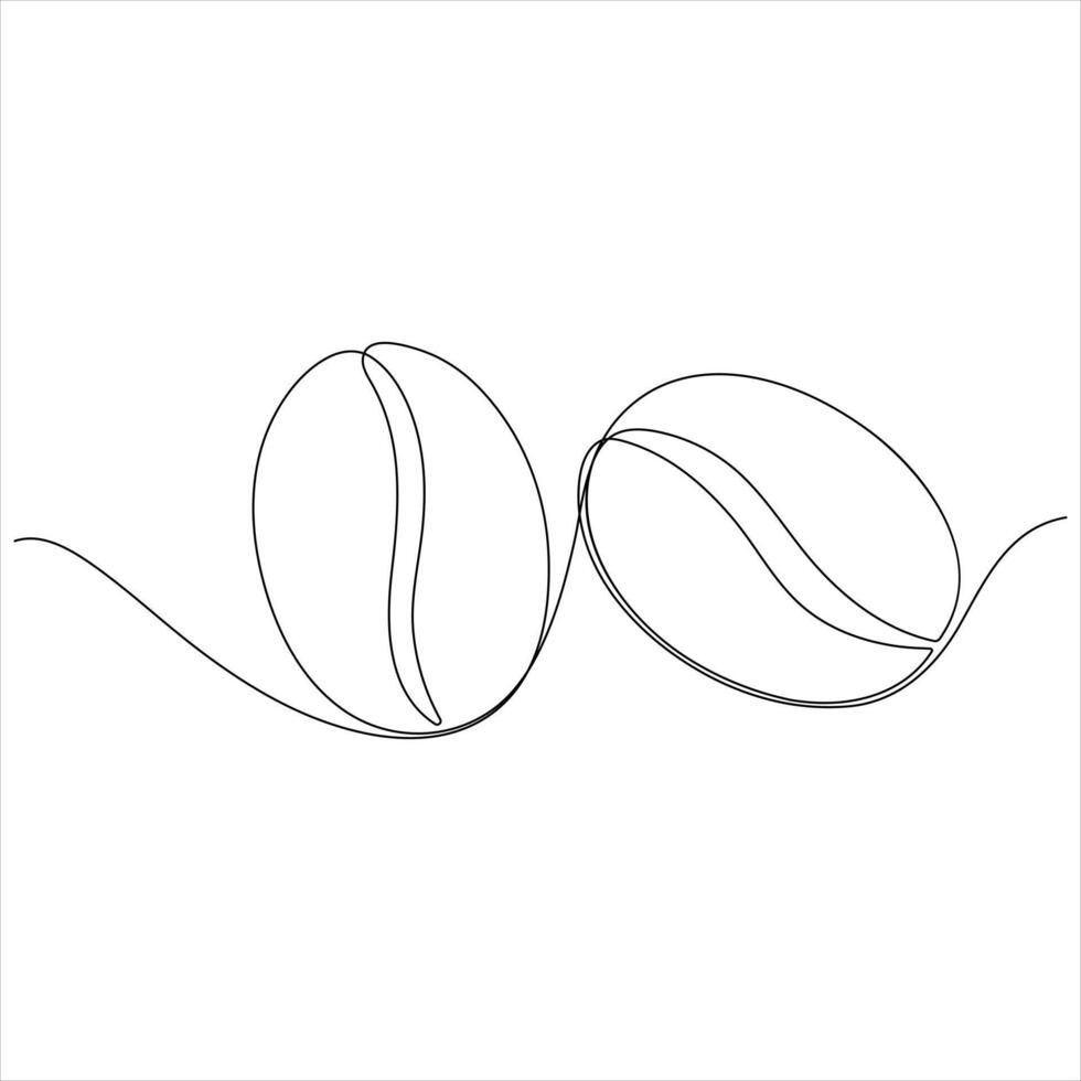 One line art drawing of Coffee Beans minimalist illustration vector