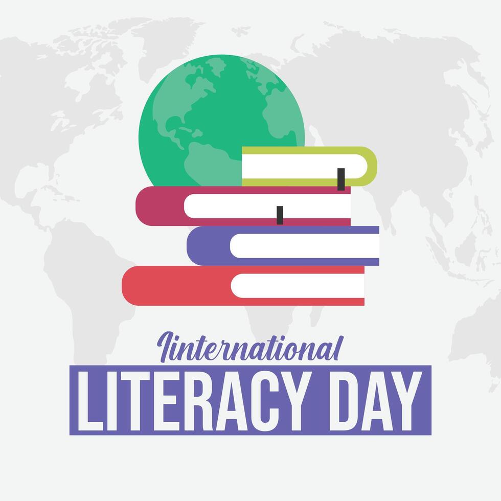 International Literacy Day on 8 September. Education Day concept. Creative illustration. vector