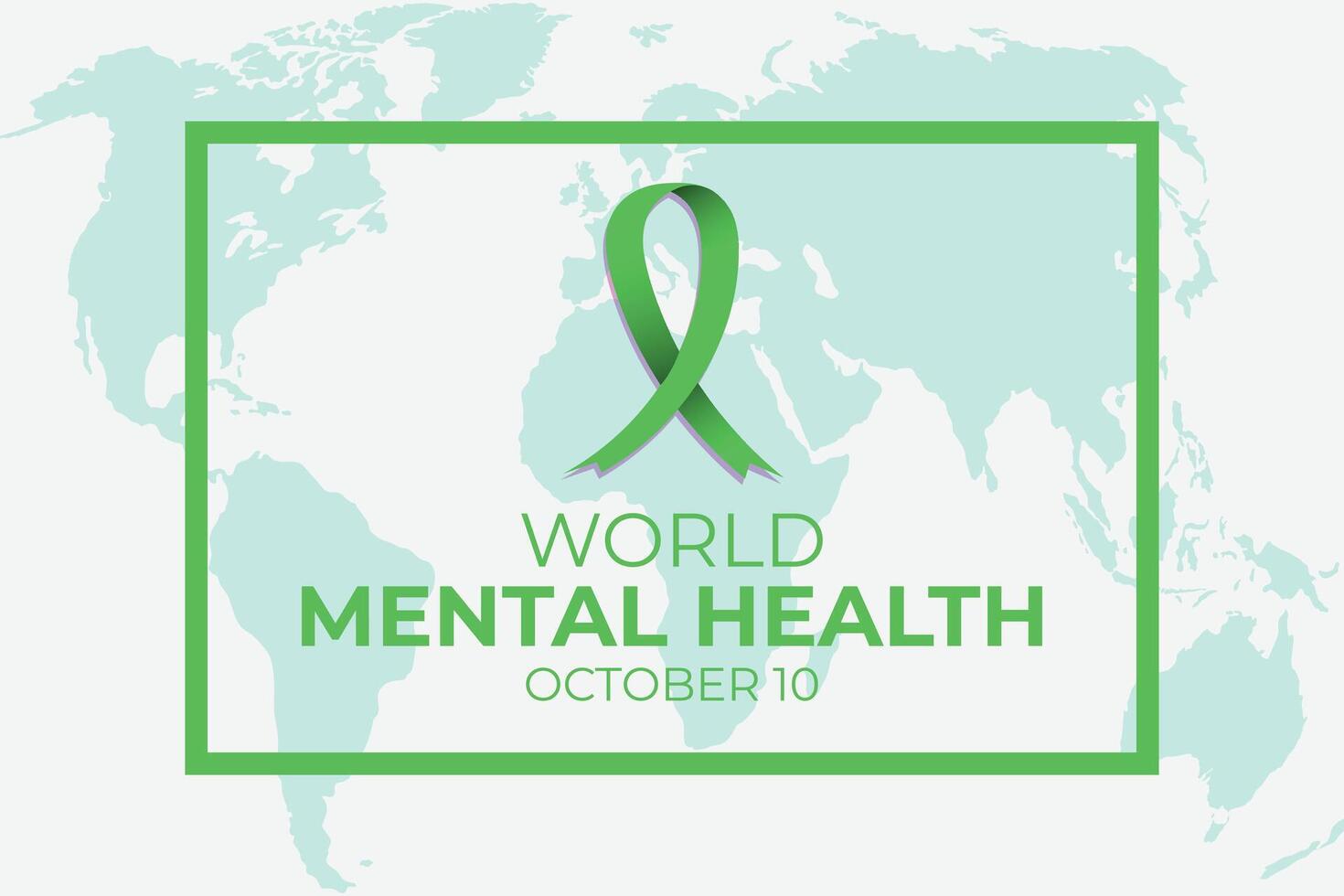 World Mental Health Awareness on October 10. vector