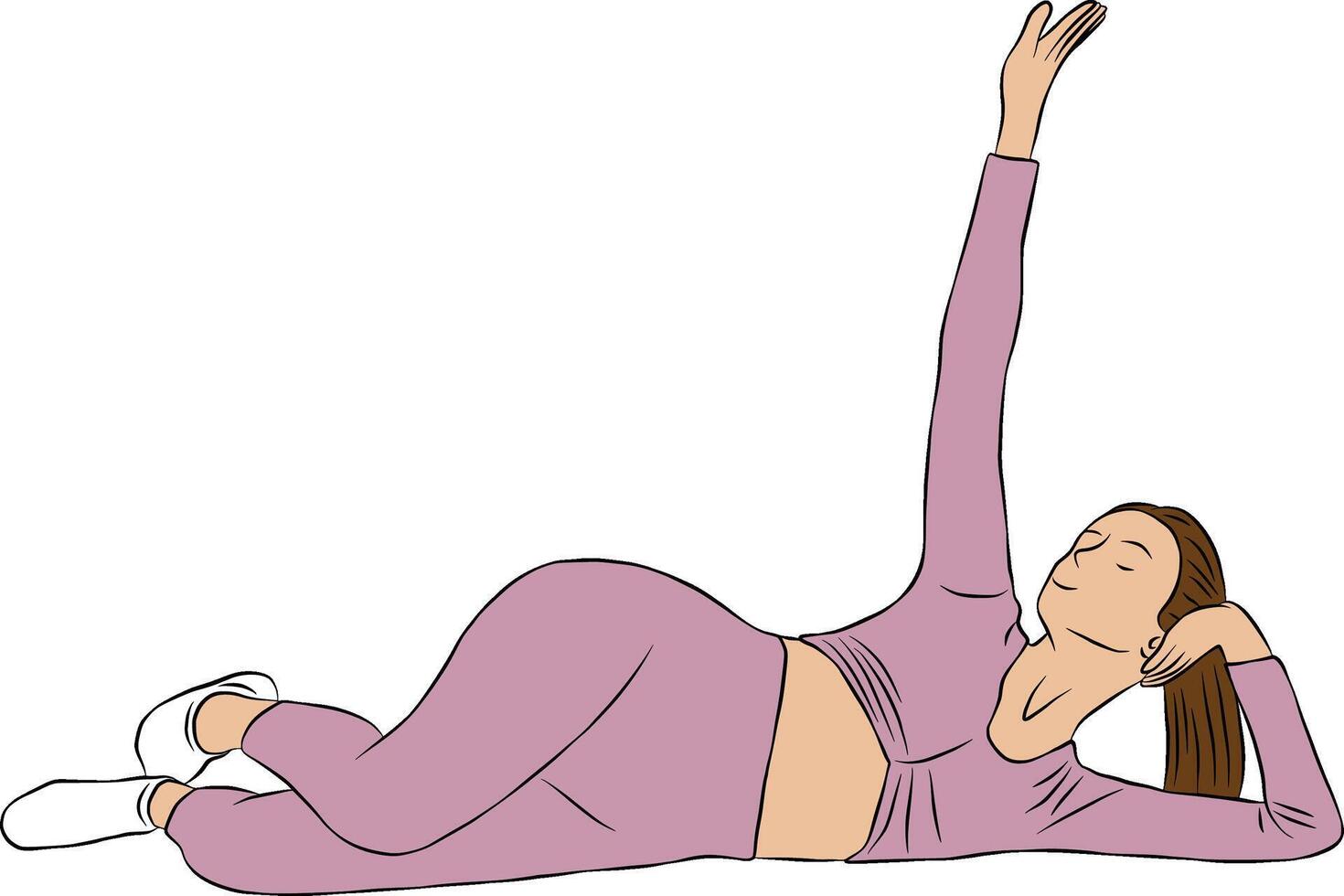 Yoga and Pilates exercise, Woman illustration. vector