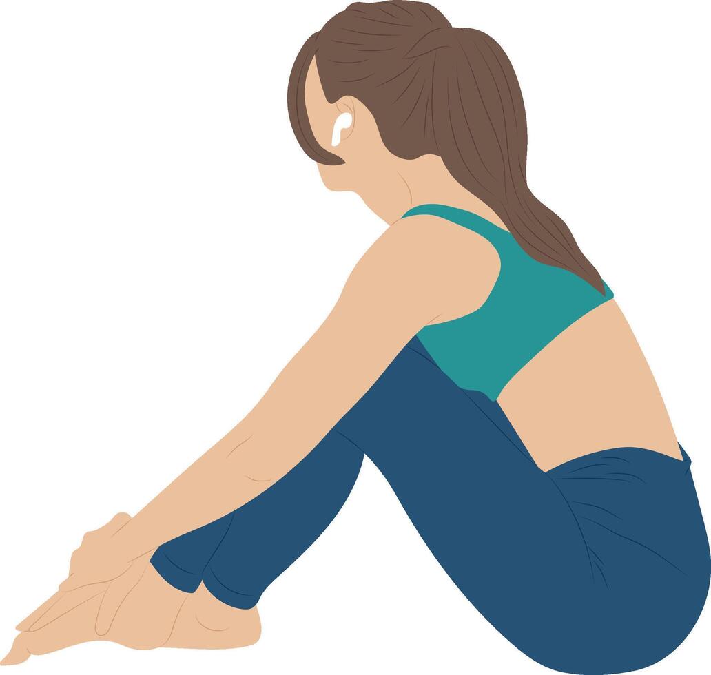 Pilates exercise pose, yoga and pilates exercise, Woman illustration. vector